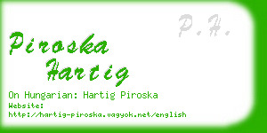 piroska hartig business card